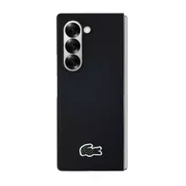Lacoste Iconic Petit Pique Woven Logo MagSafe dėklas skirtas Samsung Galaxy Z Fold 6 juodos spalvos