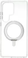 Dėklas FoneKit Premium Kickstand MagSafe-yhteensopiva suojakuori jalustalla, Samsung Galaxy S25 Ultra, läpinäkyvä