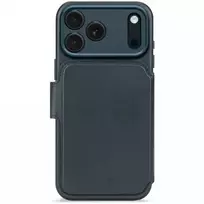 „Decoded Leather Detachable Wallet“ – odinis apsauginis dėklas, skirtas „iPhone 17 Pro“, suderinamas su „MagSafe“ (tamsiai mėlynos spalvos)