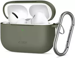 „Tech-Protect“ silikoninis dėklas su kabliuku „AirPods Pro“ – alyvuogių spalvos