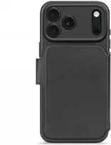 Dėklas Decoded Leather Detachable Wallet - skórzana obudowa ochronna do iPhone 17 Pro kompatybilna su MagSafe (juodas)