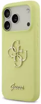 Dėklas Guess Liquid Silicone 4G Metal Logo Case for Apple iPhone 17 Pro geltonos spalvos