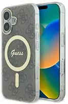 „Guess“ GUHMP16SH4STW „Apple iPhone 16 6.1"“ rudos spalvos kietas dėklas IML 4G MagSafe