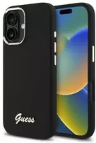 Dėklas Guess GUHCP16MSMBSLK Apple iPhone 16 Plus 6.7" juodos spalvos hardcase Silicone Script Metal Logo & Frame