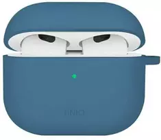 UNIQ dėklas Nexo AirPods 4 + Ear Hooks Silicone pacific mėlynas