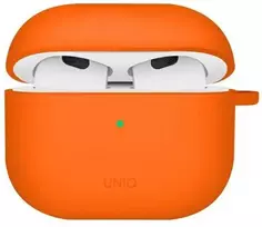 UNIQ dėklas Nexo AirPods 4 + Ear Hooks Silicone volt oranžinis