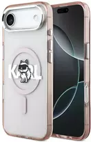 Karl Lagerfeld IML Choupette Sketch Logo MagSafe dėklas Apple iPhone Air rožinės spalvos