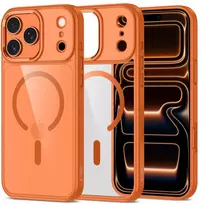 „Tech-Protect MagMat MagSafe“ dėklas, skirtas „iPhone 17 Pro Max“ – permatomas oranžinis