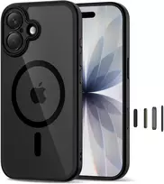 „Tech-Protect Magpeak Magsafe CC“ dėklas, skirtas „iPhone 17“ – skaidrus, juodas