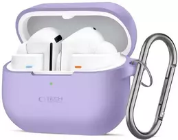 Tech-Protect Silicone Hook dėklas skirtas Samsung Galaxy Buds 3 / 3 FE / 3 Pro – violetinės spalvos