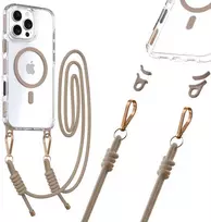 Tel Protect Strap Clear dėklas skirtas Apple iPhone 17 Pro aukso spalvos
