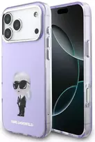 Karl Lagerfeld IML Aquarelle Karl & Choupette & Logo MagSafe Dėklas skirtas Apple iPhone 17 Pro Max violetinės spalvos