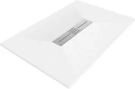 Stačiakampis dušo padėklas Mexen Toro SMC, 120 x 90 cm, Baltas+Inox