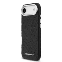 Karl Lagerfeld Grained PU Repeated Logo MagSafe dėklas skirtas Apple iPhone Air juodos spalvos