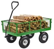 Vevor Plieninis sodo vežimėlis 408 kg talpos