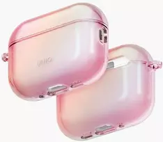 Dėklas Uniq Iridescia Hang Case for AirPods Pro 3 - Transparent Rožinė