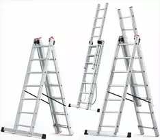 Aliumininės daugiafunkcinės kopėčios, su laiptų funkcija, 150 kg talpa, profesionaliam ir namų naudojimui, tvirtos ištraukiamos kopėčios, universali darbo platforma