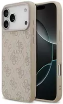 Guess PU Leather 4G Colored Ring MagSafe dėklas skirtas Apple iPhone 17 Pro Max Rožinė