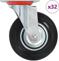 Pasukami ratukai su stabdžiais, 32 vnt., 125 mm