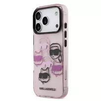 Karl Lagerfeld IML Multi K&CH Heads dėklas skirtas Apple iPhone 17 Pro Rožinė
