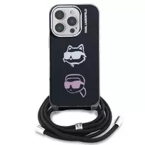Karl Lagerfeld IML Crossbody K&CH Heads dėklas skirtas Apple iPhone 16 Pro Juodas