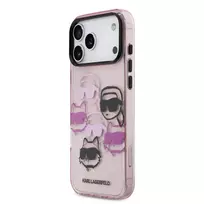 Karl Lagerfeld IML Multi K&CH Heads dėklas skirtas Apple iPhone 17 Pro Max Rožinė