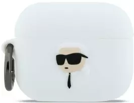 Dėklas Karl Lagerfeld Silicone Karl Head 3D Case for AirPods Pro 3 - Baltas