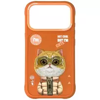Dėklas Nimmy Cool&Cute 2.0 Cat Case for iPhone 17 Pro - Oranžinis