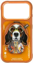 Dėklas Nimmy Cool&Cute 2.0 Dog Case for iPhone 17 Pro with Magnetic Hanger - Oranžinis