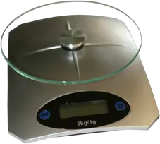 Virtuvinės svarstyklės Besk Virtuvinės skaitmeninės svarstyklės 5kg baltos/pilkos