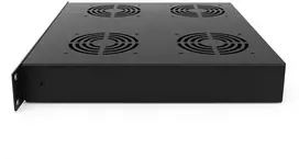 Ventiliatorių blokas 19" spintai 1U LK-DTU-002 (juodas, 4 ventiliatoriai, su termostatu, LCD, 483x328x44 mm)
