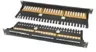 Komutacinė panelė 19" 1U UTP Cat6A LK-5008-Cat6A (24 prievadai, su kabelių laikikliu, horizontalus krosas, 483x44x95 mm)
