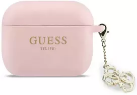 Guess 4G Charm Silicone dėklas skirtas Apple AirPods Pro 3 rožinės spalvos