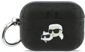 Dėklas Karl Lagerfeld Monogram Karl & Choupette Head Case for AirPods Pro 3 - Juodas