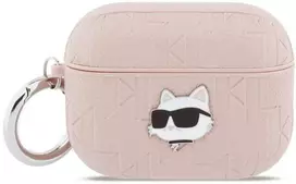 Dėklas Karl Lagerfeld Monogram Choupette Head Case for AirPods Pro 3 - Rožinė