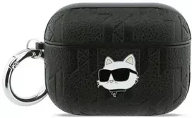 Dėklas Karl Lagerfeld Monogram Choupette Head Case for AirPods Pro 3 - Juodas