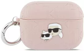 Dėklas Karl Lagerfeld Monogram Karl & Choupette Head Case for AirPods Pro 3 - Rožinė