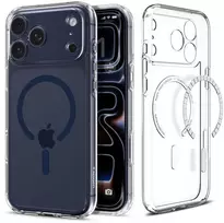 Dėklas „Spigen Ultra Hybrid MagSafe“, skaidrus, tamsiai mėlynas - iPhone 17 Pro
