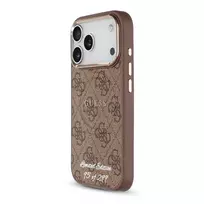 Guess PU 4G MagSafe Strap Limited Edition of 299 dėklas skirtas Apple iPhone 17 Pro rudos spalvos