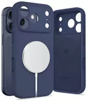 „Tech-Protect“ silikoninis „MagSafe“ dėklas, skirtas „iPhone 17 Pro Max“ – tamsiai mėlynas Mėlyna