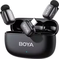 Mikrofony BOYA mini 2-02 belaidės 2.4GHz USB-C - juoda