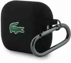 Lacoste Liquid Silicone Croc Logo dėklas skirtas Apple AirPods Pro 3 juodos spalvos