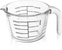 Virtuvinės svarstyklės Orion Stiklinis Matuoklis 500 ml - Ergonomiškas ir temperatūrai atsparus