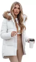 Moteriška žieminė balta striukė Luckry