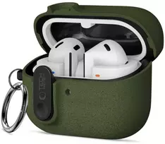 Tech-Protect Slim Hook dėklas ausinėms Samsung Galaxy Buds 3 / 3 FE / 3 Pro alyvuogių žalios spalvos