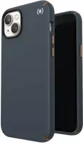 Speck Presidio2 Pro – iPhone 15 Plus / 14 Plus dėklas su MICROBAN danga (anglis / šalta bronza / šiferis)