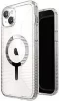 Speck Gemshell Grip + MagSafe – dėklas, skirtas iPhone 15 Plus / iPhone 14 Plus (skaidrus / chromo apdaila)