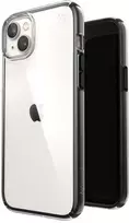Speck Presidio Perfect-Clear su smūgio geometrija – iPhone 15 Plus / 14 Plus dėklas su MICROBAN danga (skaidrus / juodas)