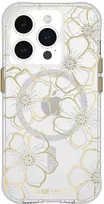 „Case-Mate Floral Gems MagSafe“ dėklas – „iPhone 15 Pro“ (auksinis)
