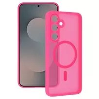 Tel Protect Aura Matte Magsafe dėklas skirtas Samsung Galaxy S25 FE hot rožinės spalvos